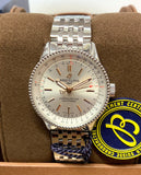 Breitling Navitimer Automatic 35 White Dial Silver Steel Strap Watch for Men - A17395F41G1A1