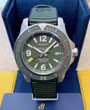 Breitling Superocean Automatic 44mm Outerknown Green Dial Green Nylon Strap Watch for Men - A17367A11L1W1