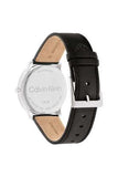 Calvin Klein Minimal Silver Dial Black Leather Strap Watch for Men - K3M211CY