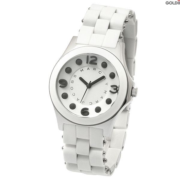 Marc Jacobs Perry White Dial White Silicone Strap Watch for Women - MBM2533