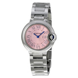 Cartier Ballon Bleu de Cartier Pink Dial Silver Steel Strap Watch for Women - W6920038