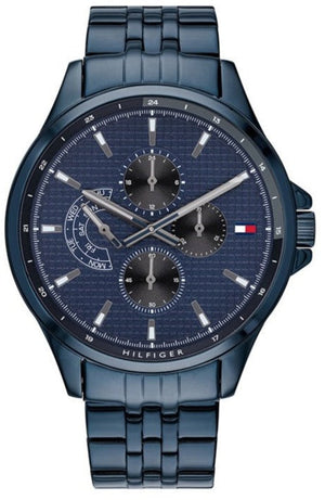 Tommy Hilfiger Shawn Quartz Blue Dial Blue Steel Strap Watch for Men - 1791618