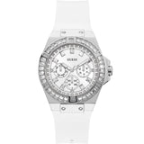 Guess Venus Diamonds White Dial White Rubber Strap Watch for Women - GW0118L3