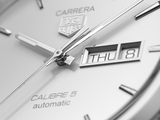 Tag Heuer Carrera Calibre 5 Automatic 41mm White Dial Silver Steel Strap Watch for Men - WAR201B.BA0723