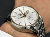 Tag Heuer Carrera Calibre 5 White Dial Silver Steel Strap Watch for Men - WAR201D.BA0723