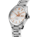 Tag Heuer Carrera Calibre 5 White Dial Silver Steel Strap Watch for Men - WAR201D.BA0723