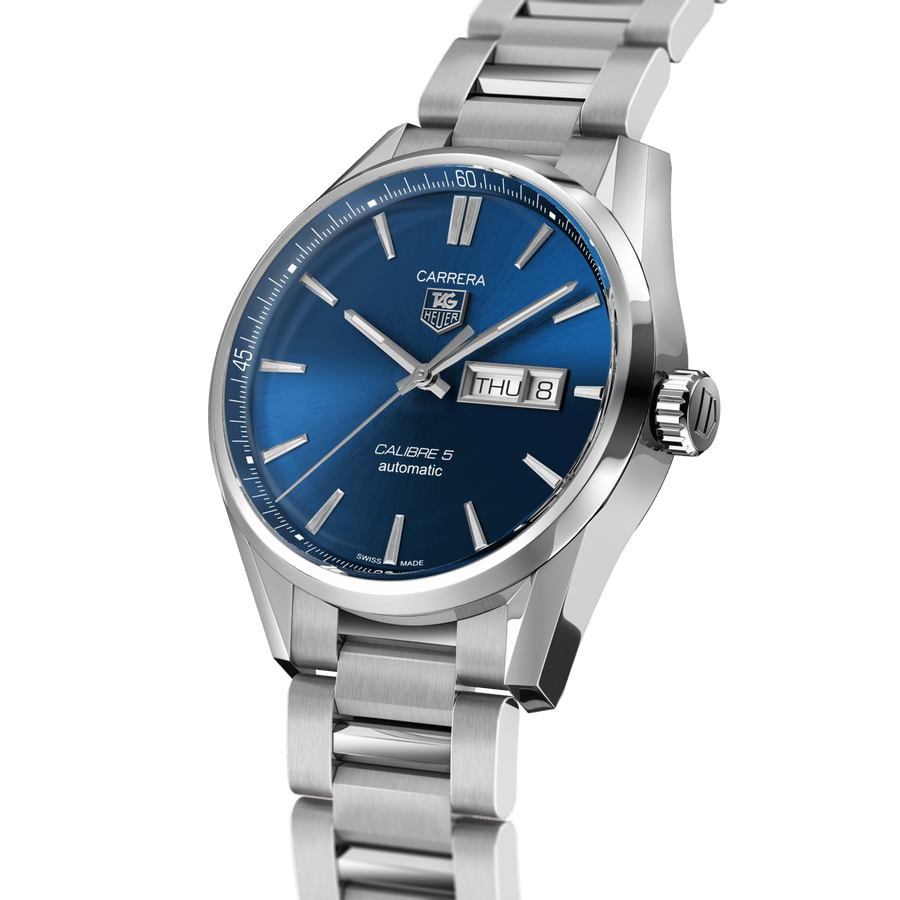 Tag Heuer Carrera Automatic Blue Dial Silver Steel Strap Watch for Men - WAR201E.BA0723