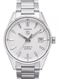 Tag Heuer Carrera Automatic Caliber 5 White Dial Silver Steel Strap Watch for Men - WAR211B.BA0782