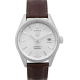 Tag Heuer Carrera Day Date Silver Dial Brown Leather Strap Watch for Men - WBN2011.FC6484