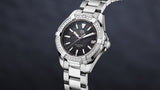 Tag Heuer Aquaracer Quartz 35mm Diamond Black Dial Silver Steel Strap Watch for Women - WAY131P.BA0748