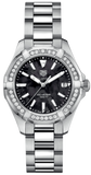 Tag Heuer Aquaracer Quartz 35mm Diamond Black Dial Silver Steel Strap Watch for Women - WAY131P.BA0748