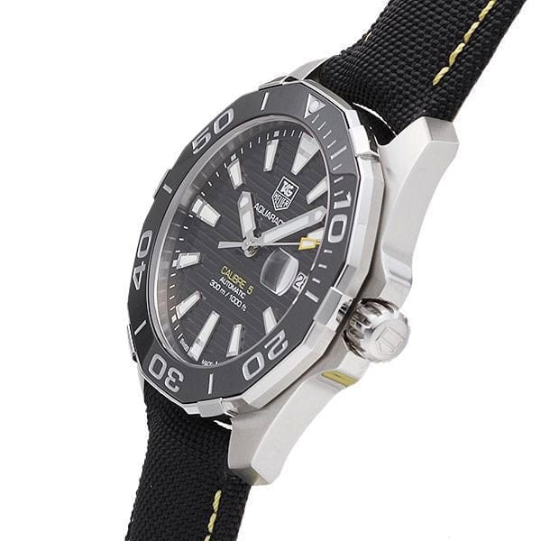 Tag Heuer Aquaracer Calibre 5 Automatic Black Dial Black Nylon Strap Watch for Men - WAY211A.FC6362