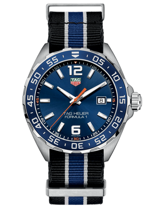 Tag Heuer Formula 1 Quartz 43mm Blue Dial Two Tone NATO Strap Watch for Men - WAZ1010.FC8197