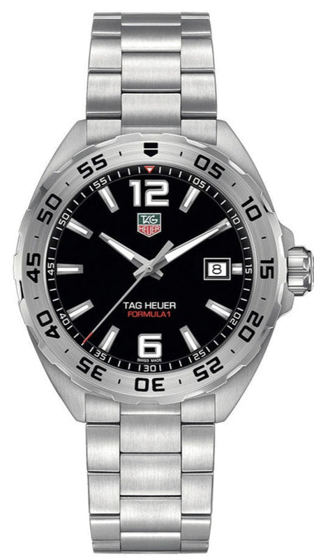 Tag Heuer Formula 1 Stainless Steel 41mm Black Dial Silver Steel Strap Watch for Men - WAZ1112.BA0875