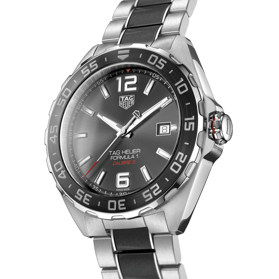 Tag Heuer Formula 1 Calibre 5 Anthracite Dial Two Tone Steel Strap Watch for Men - WAZ2011.BA0843