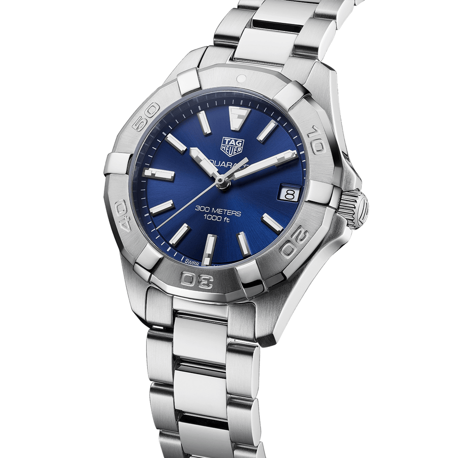Tag Heuer Aquaracer Quartz Blue Dial Silver Steel Strap Watch for Women - WBD1312.BA0740