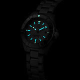 Tag Heuer Aquaracer WBD1411 glowing watch dial