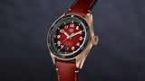 Tag Heuer Autavia Calibre 5 Chinese New Year Maroon Dial Maroon Leather Strap Watch for Men - WBE5193.FC8300