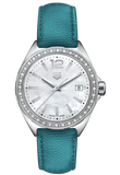 Tag Heuer Formula 1 Quartz 35mm Diamond Mother of Pearl Dial Blue Leather Strap Watch for Women - WBJ131A.FC8256