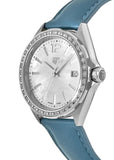 Tag Heuer Formula 1 Quartz 35mm Diamond Mother of Pearl Dial Blue Leather Strap Watch for Women - WBJ131A.FC8256