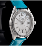 Tag Heuer Formula 1 Quartz 35mm Diamond Mother of Pearl Dial Blue Leather Strap Watch for Women - WBJ131A.FC8256