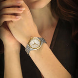 WBJ1421-BB0648 watch on wrist, gold & silver design