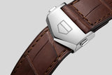 Tag Heuer Carrera Day Date Silver Dial Brown Leather Strap Watch for Men - WBN2011.FC6484