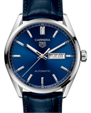 Tag Heuer Carrera Day Date Blue Dial Blue Leather Strap Watch for Men - WBN2012.FC6502