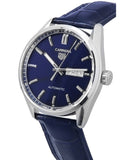 Tag Heuer Carrera Day Date Blue Dial Blue Leather Strap Watch for Men - WBN2012.FC6502