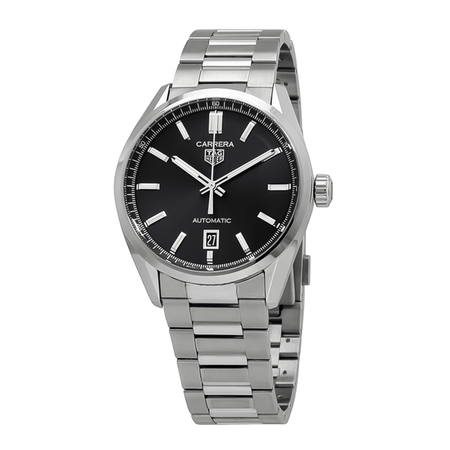 Tag Heuer Carrera Date Black Dial Silver Steel Strap Watch for Men - WBN2110.BA0639
