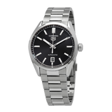 Tag Heuer Carrera Date Black Dial Silver Steel Strap Watch for Men - WBN2110.BA0639