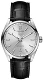 Tag Heuer Carrera Date Silver Dial Black Leather Strap Watch for Men - WBN2111.FC6505