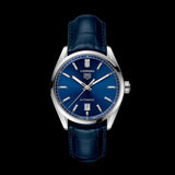 Tag Heuer Carrera Date Blue Dial Blue Leather Strap Watch for Men - WBN2112.FC6504