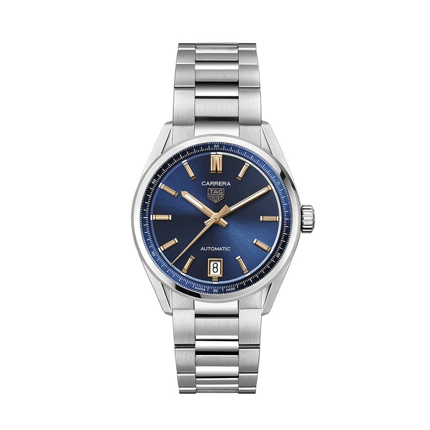 Tag Heuer Carrera Date Blue Dial Silver Steel Strap Watch for Women - WBN2311.BA0001