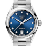 Tag Heuer Carrera Diamonds Blue Dial Silver Steel Strap Watch for Women - WBN2413.BA0621