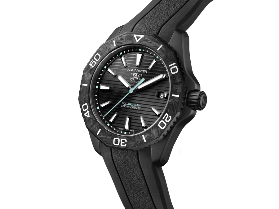 Tag Heuer Aquaracer Professional 200 Solargraph Quartz Black Dial Black Rubber Strap Watch for Men - WBP1112.FT6199