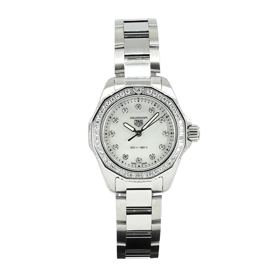 Tag Heuer Aquaracer Professional 200 Quartz Diamond Mother of Pearl Dial Silver Steel Strap Watch for Women - WBP1417.BA0622
