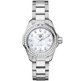 Tag Heuer Carrera Date Diamonds Mother of Pearl Dial Silver Steel Strap Watch for Women - WBN2414.BA0621