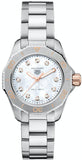 Tag Heuer Aquaracer Professional 200 Quartz Diamonds White Dial Silver Steel Strap Watch for Women - WBP1450.BA0622