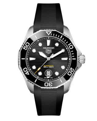 Tag Heuer Aquaracer Professional 300 Automatic Black Dial Black Rubber Strap Watch for Men - WBP201A.FT6197