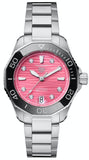 Tag Heuer Aquaracer Professional 300 Automatic Diamonds Pink Dial Silver Steel Strap Watch for Women - WBP231J.BA0618