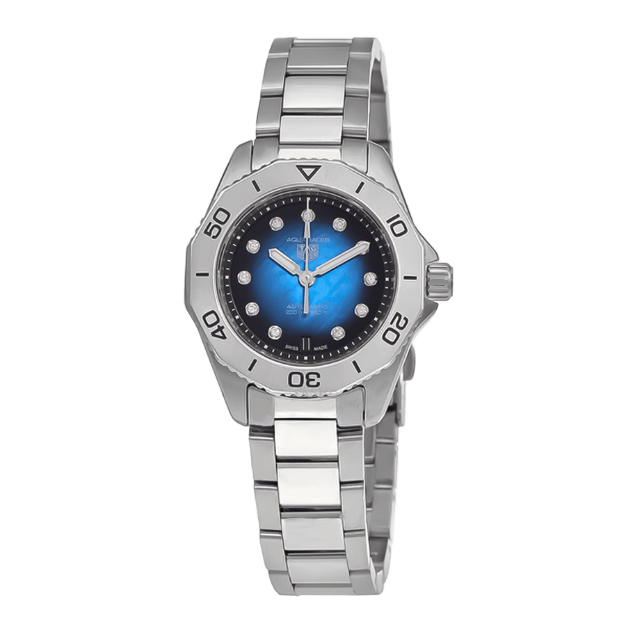 Tag Heuer Aquaracer Professional 200 Automatic Diamond Blue Dial Silver Steel Strap Watch for Women - WBP2411.BA0622