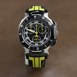 Tissot T Race Thomas Luthi Chronograph Grey Dial Black Rubber Strap Watch For Men - T092.417.27.067.00