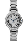 Cartier Ballon Bleu De Cartier Diamonds Silver Dial Silver Steel Strap Watch for Women - WE902035