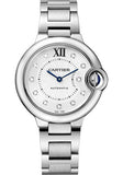 Cartier Ballon Bleu de Cartier Diamonds Silver Dial Silver Steel Strap Watch for Women - WE902073