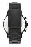 Fossil Nate Chrongraph Ion Plated Black Dial Black Steel Strap Watch for Men - JR1356