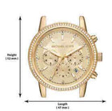 Michael Kors Ritz Chronograph Rose Dial Two Tone Steel Strap Watch for Women - MK6475