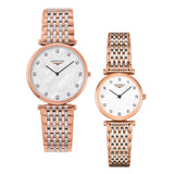 Longines La Grande Classique De Longines Diamonds Mother of Pearl Dial Two Tone Mesh Bracelet Watch for Women - L4.209.1.97.7