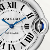 Cartier Ballon Bleu De Cartier Silver Dial Black Leather Strap Watch for Women - WSBB0028