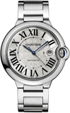 Cartier Ballon Bleu De Cartier Silver Dial Silver Steel Strap Watch for Men - WSBB0049